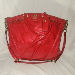 Patent leather coach handbag